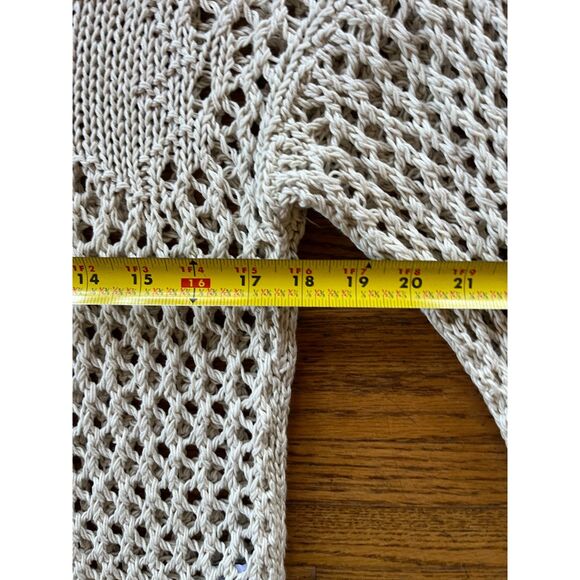 RACER WORLDWIDE Beige Cross Mesh Pullover Sweater Top  Mens Size Small - Picture 8 of 9